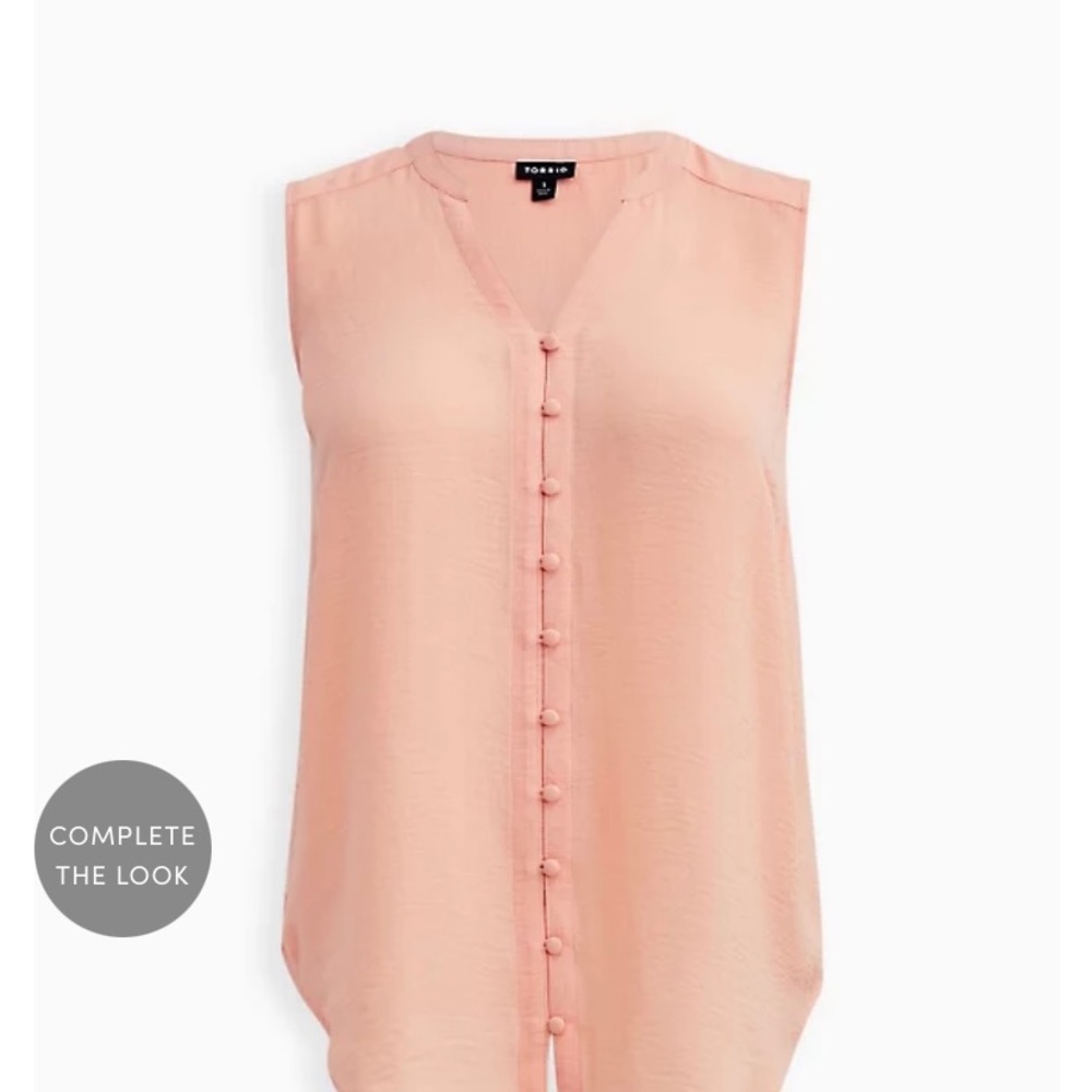 Peach color gauze button front tunic